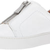 FRYE Women's Lena Zip Low Fashion Sneaker, White Tumbled Cow, 8.5 M US