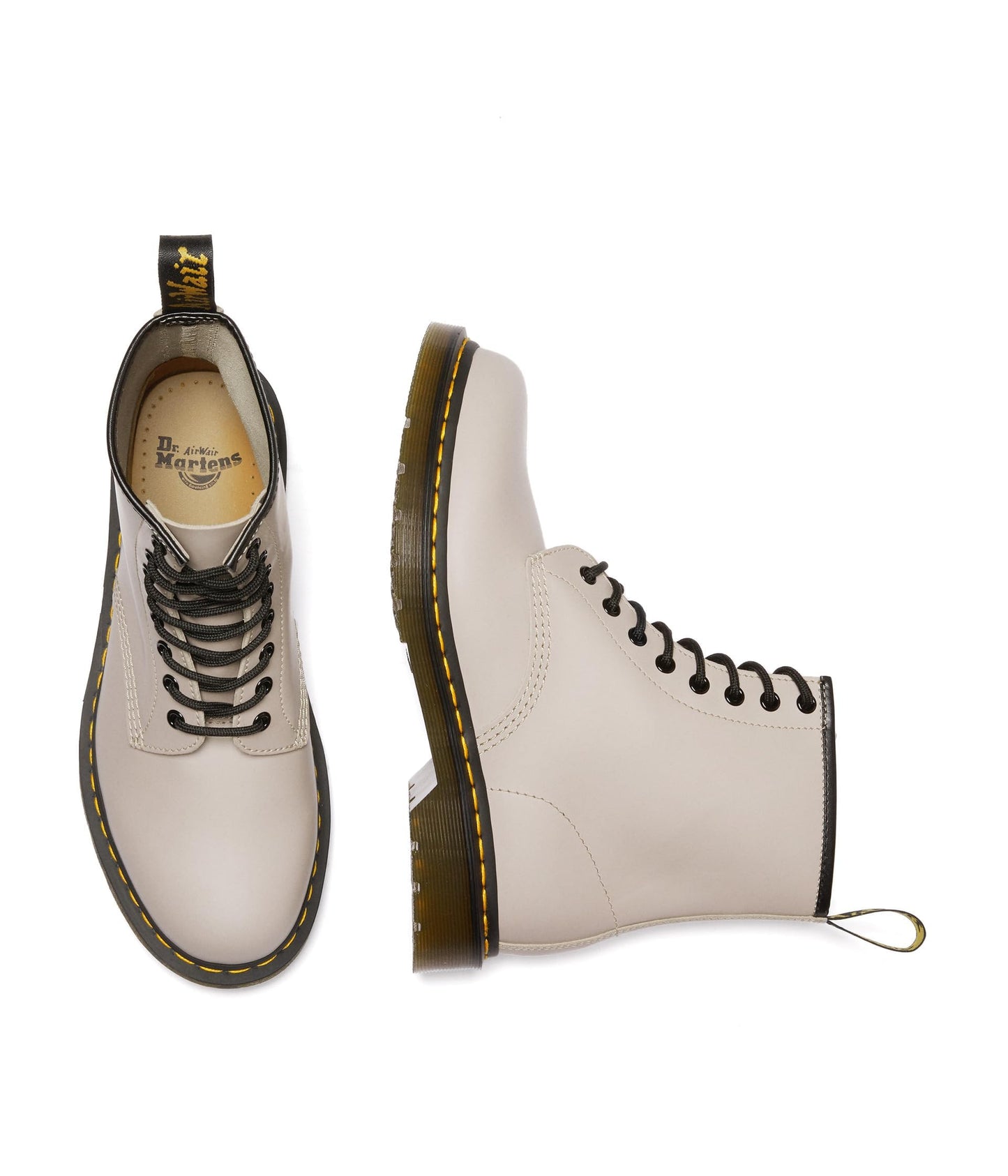 Dr. Martens 1460 Unisex Boots - Leather Upper - Lace-up Closure - Unlined - Pull-tab on Back - Round Toe Vintage Taupe UK 6 (US Men's 7, US Women's 8) Medium