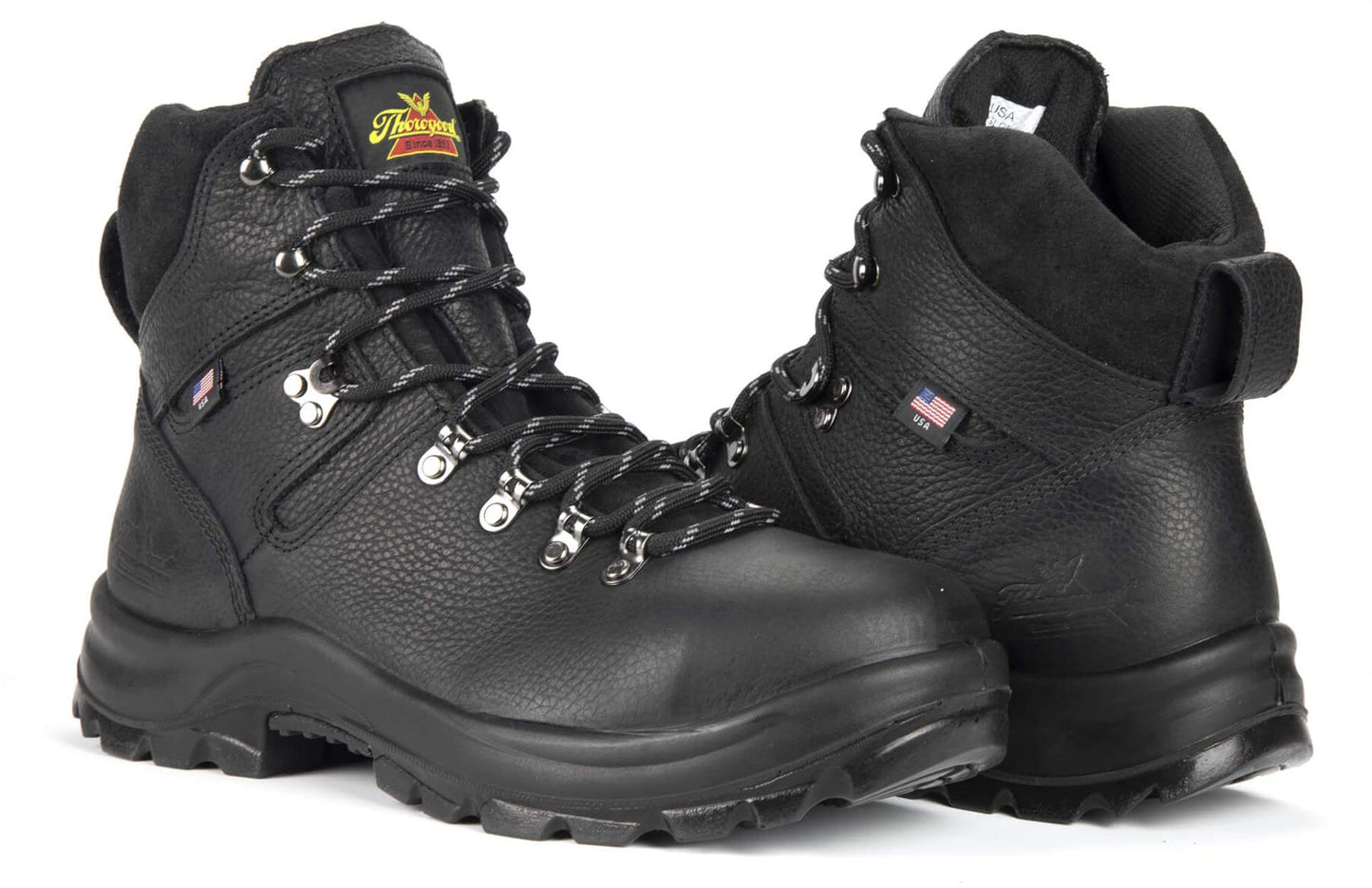 Thorogood American Union 6” Waterproof Steel Toe Work Boots for Men - Premium Leather with Slip-Resistant Outsole and Removable Comfort Footbed; EH Rated, Black - 12 M US