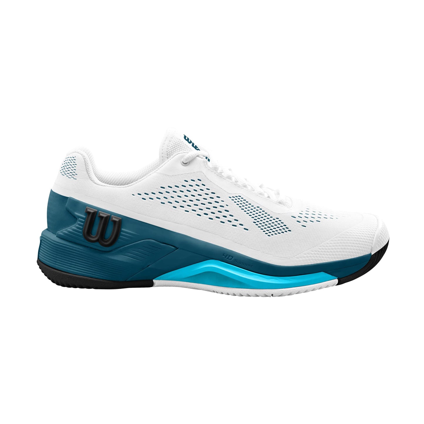 WILSON Rush Pro 4.0 White/Blue Coral/Blue Atoll 9.5 D (M)