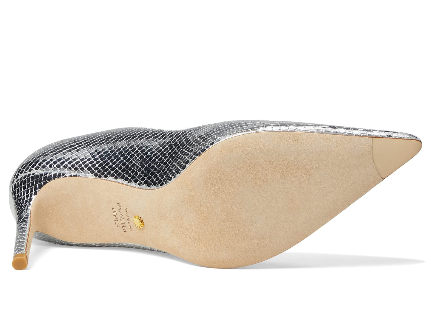 Stuart Weitzman Stuart 85 Scallop Pump Silver 10 B