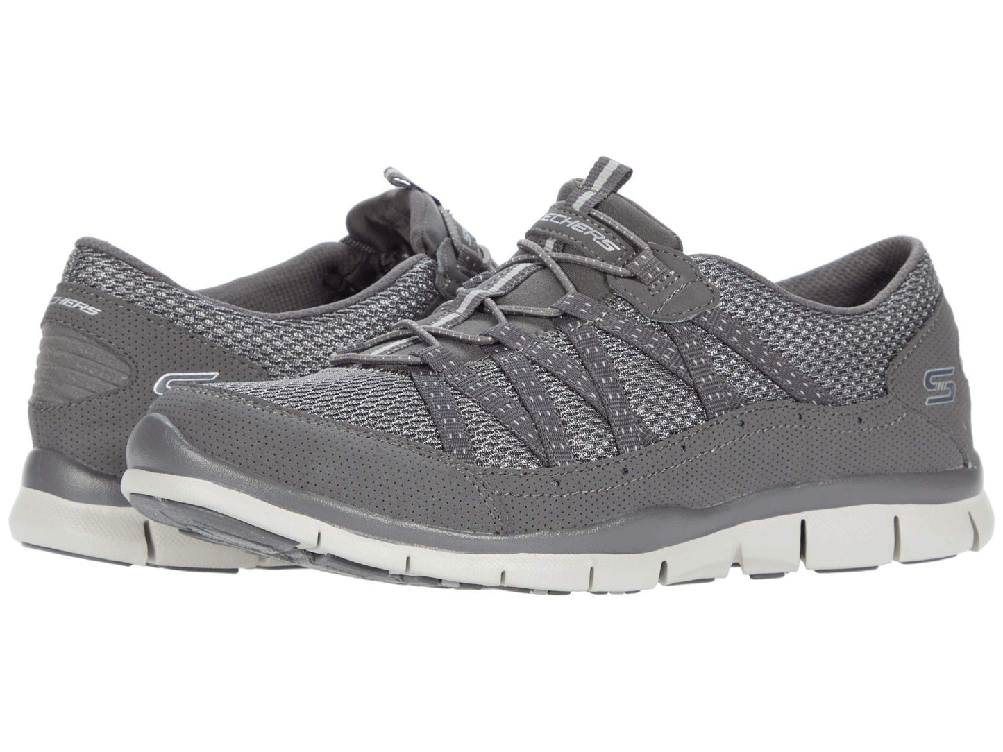 Skechers Gratis Strolling Womens Slip On Sneakers Charcoal 9.5 W