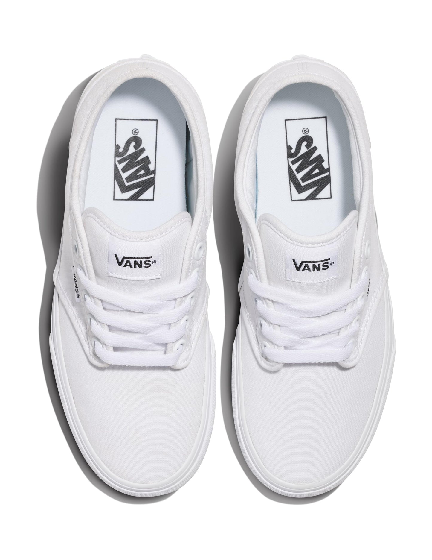 Vans Women's Atwood Shoe - Low-Top Fashion Sneakers for Work & Everyday Wear. Canvas White. 5
