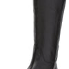 Frye Paige Tall Riding Boots for Women Made from Antiqued Italian Leather with Overlapping Front Panels, Stacked Leather Heel, and Leather Outsole – 16” Shaft Height, Black - 7 M
