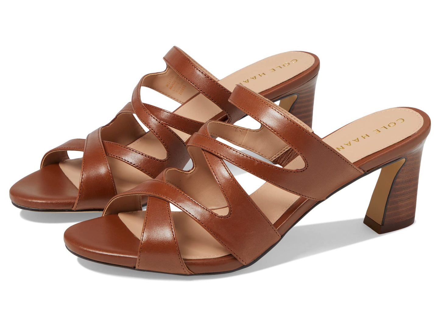 Cole Haan Alyse Heeled Sandal 65 mm Dark Sequoia Leather 5 B (M)