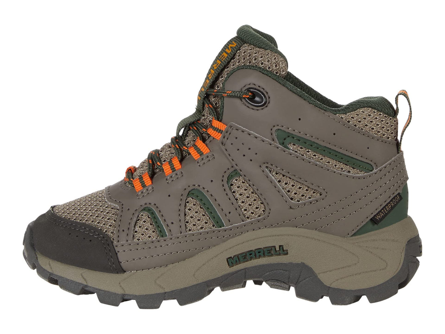 Merrell Unisex Kid's OAKCREEK MID LACE WATERPROOF Backpacking Boot, BOULDER, 2 Medium