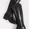 Sam Edelman Women's Penny Classic Equestrian Boot, Black Leather, 7.5 Medium US