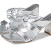 Stuart Weitzman Playa 75 Knot Block Slide Silver 7.5 B
