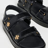 Tory Burch Women's Kira Two Band Sport Sandals, Perfect Black, 5 Medium US