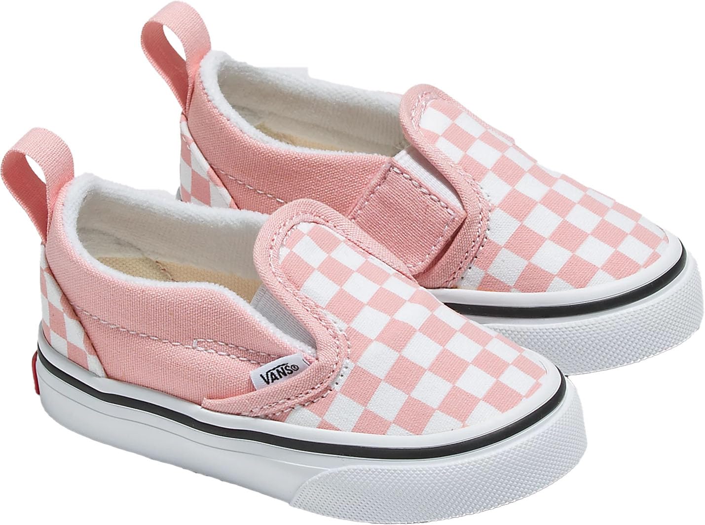 Vans Slip-ON V (Checkerboard) Powder Pink/True White Size Toddler Size 7