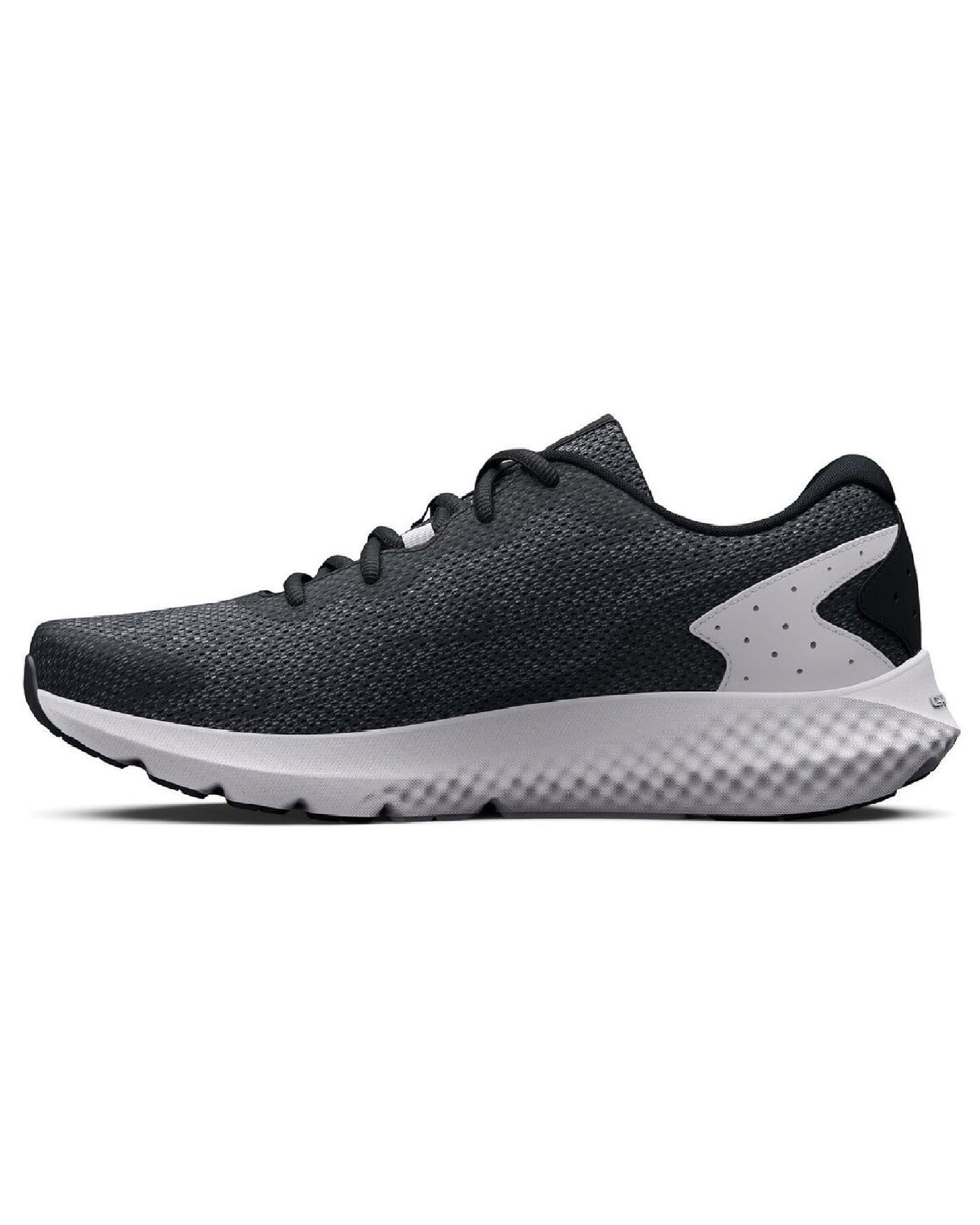 Under Armour Women's Charged Rogue 3 Knit, (001) Black/White/Iridescent, 10, US
