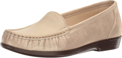 SAS® Simplify Comfort Loafers for Women – Tri-Pad® Comfort System – PU Construction - Supersoft® Lusso/M-Gold 7.5 WW - Double Wide (D)