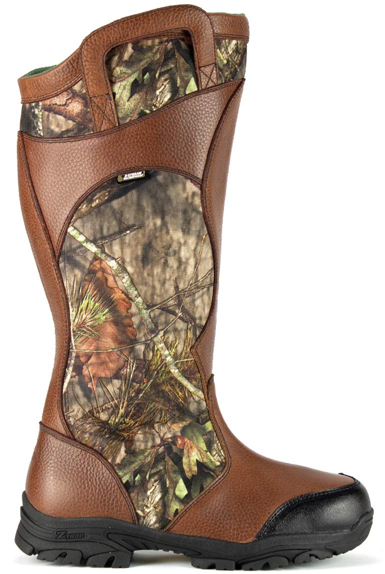 Thorogood Waterproof 17” Side-Zip Snake Boots for Men Made with SnakeGuard Extreme Material, Breathable Leather with Mossy Oak Camo and Slip-Resistant Outsole, Mossy Oak Break Up Country - 12 W US