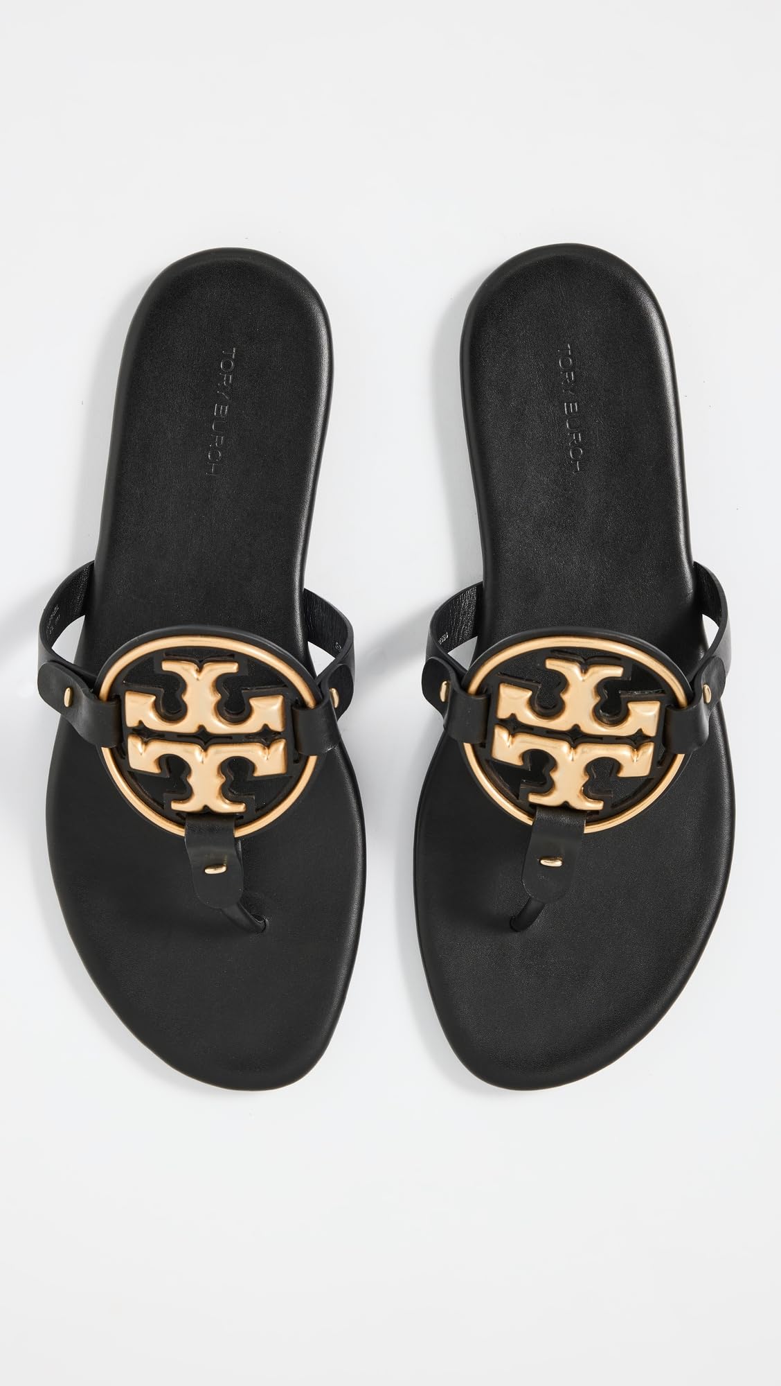 Tory Burch Women's Metal Miller Soft Sandals, Perfect Black/Gold, 7 Medium US