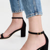 Stuart Weitzman Women's 75mm Nudist Curve Block Sandals, Black, 6 Medium US