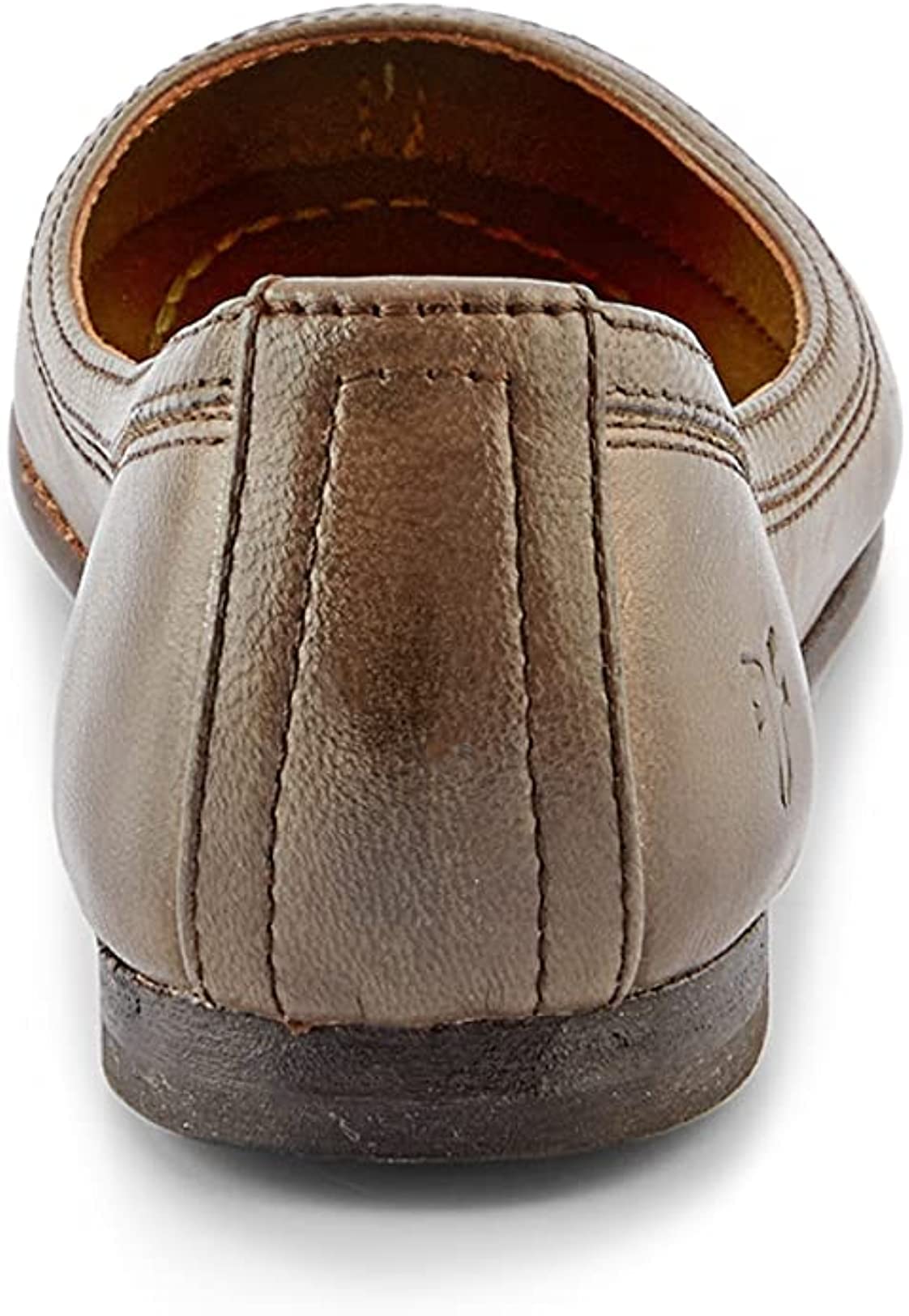 Frye Carson Ballet Flats for Women - Premium Tumbled Leather Lining, Leather Outsole - 3/8" Heel, Warm Grey - 9.5 M