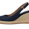 Cole Haan Women's Cloudfeel Espadrille Wedge Sling 80 mm II Platform, Navy Blazer Linen, 7