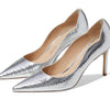 Stuart Weitzman Stuart 85 Scallop Pump Silver 7 B