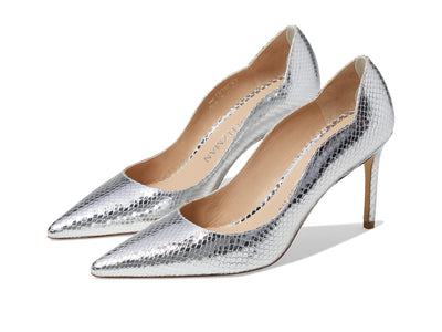 Stuart Weitzman Stuart 85 Scallop Pump Silver 8 B