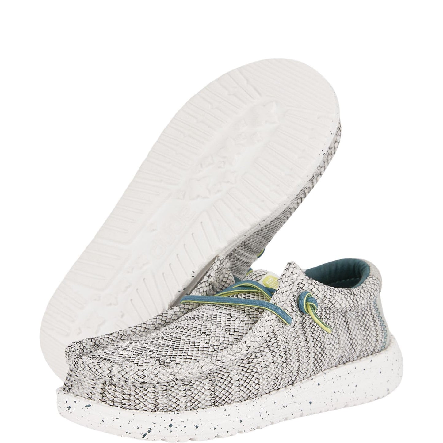 HEYDUDE Boy's Wally Heathered Mesh Charcoal Size 12 | Youth's Shoes | Youth Slip-on Loafers | Comfortable & Light-Weight