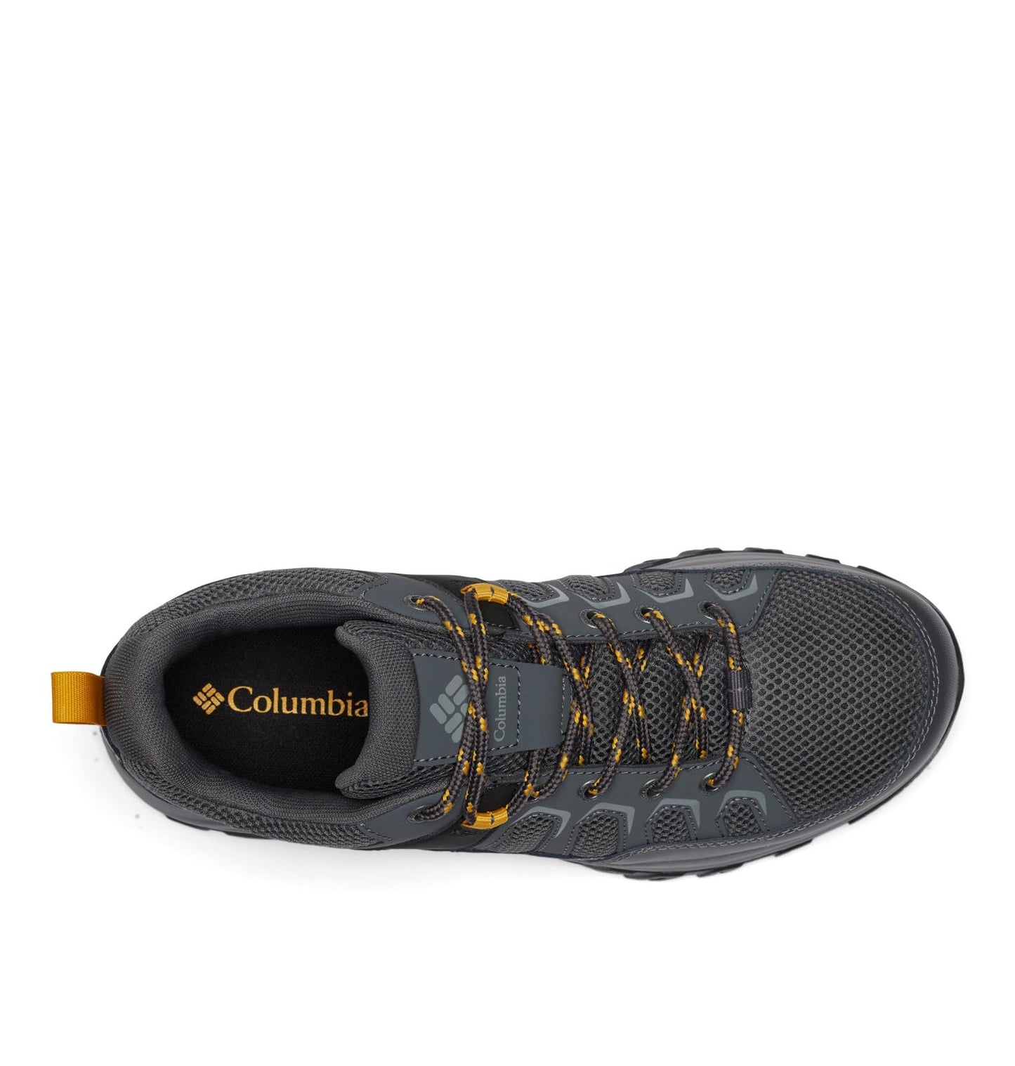 Columbia Mens Granite Trail, Dark Grey/Golden Yellow, 8 Wide