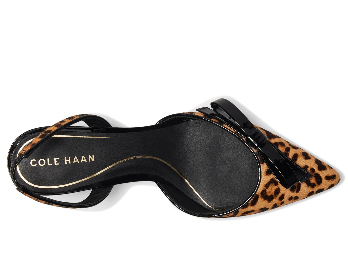 Cole Haan Womens Noella Bow Sling Pump, Leopard Print Haircalf, 8 Medium