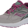 Saucony Cohesion 14 Lace to Toe Running Shoe, Grey/Magenta/Turq, 1.5 US Unisex Big Kid