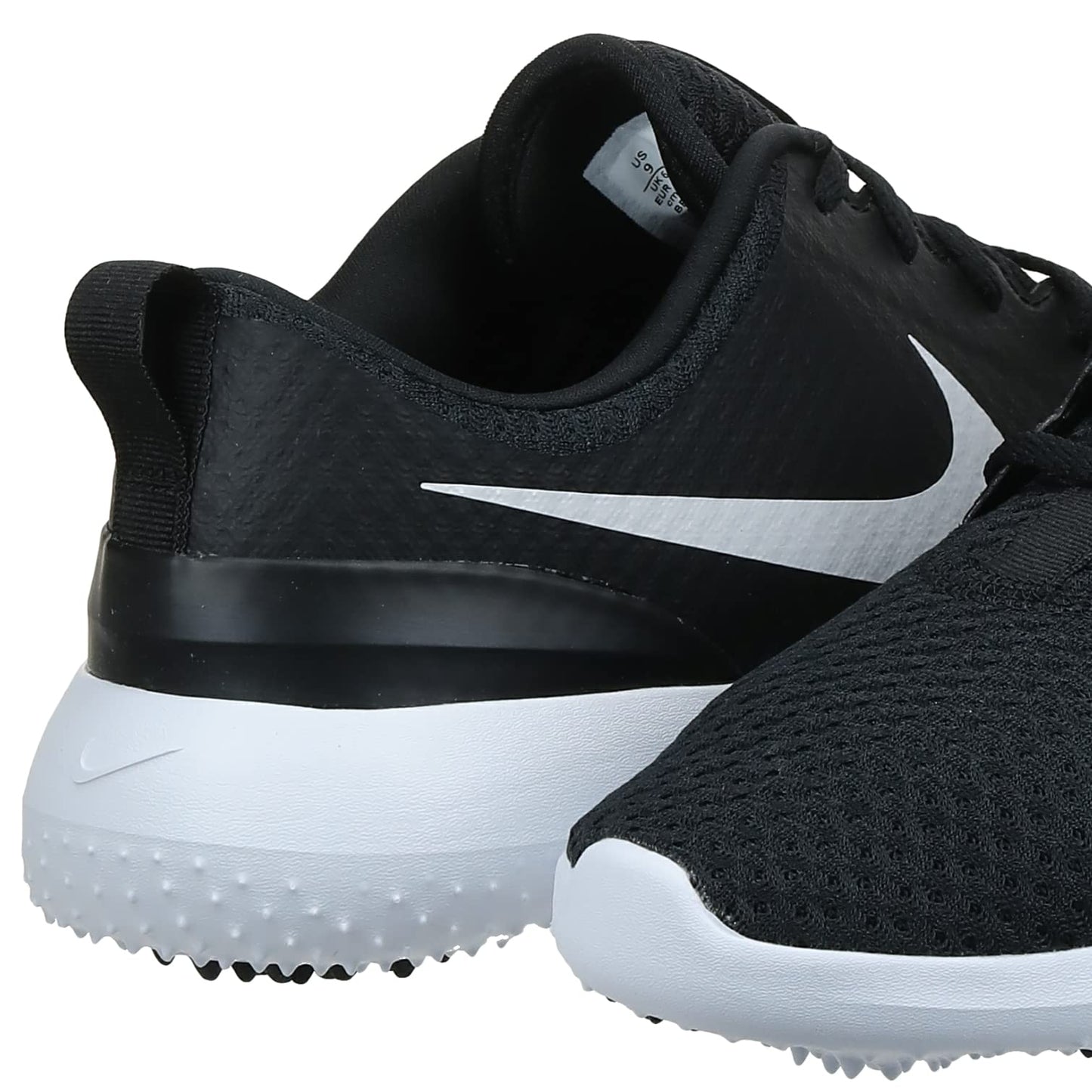 Nike Golf Women's Roshe G Shoes, Black/Metallic White/White, 8