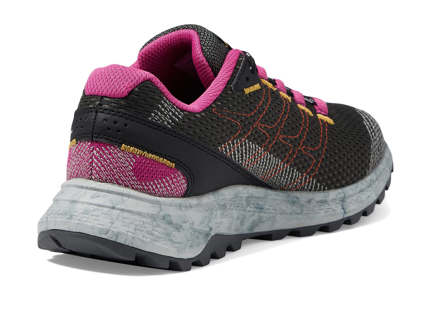 Merrell Fly Strike Running Shoes for Men – Mesh Upper – EVA Footbed Lace-up Closure – Rubber Outsole Black/Fuchsia 6.5 M