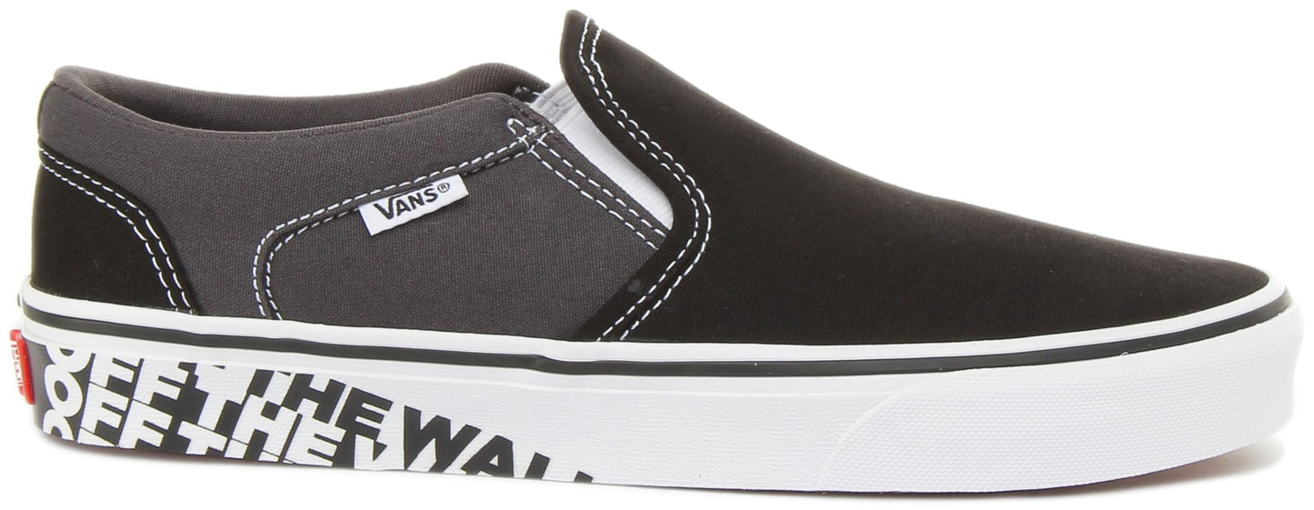Vans Men's Asher Seasonal Trainers, OTW Sidewall Black White, 9 US