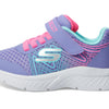 Skechers Unisex-Child Microspec Plus - Swirl Sweet Sneaker, Perwinkle/Multi, 5 Toddler