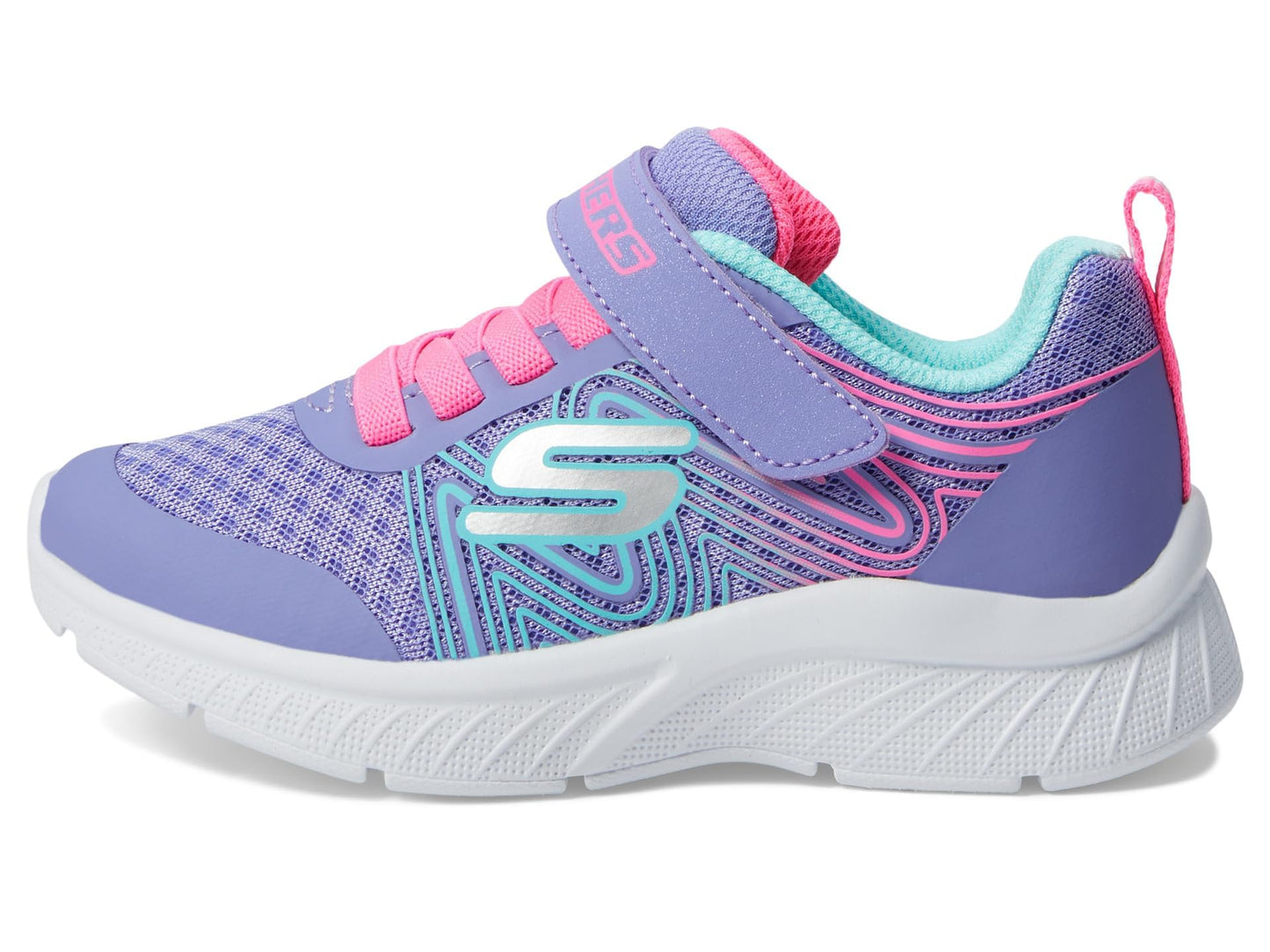 Skechers Unisex-Child Microspec Plus - Swirl Sweet Sneaker, Perwinkle/Multi, 5 Toddler
