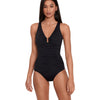 Lauren Ralph Lauren Beach Club Solids Ring Front Underwire One-Piece Black 12