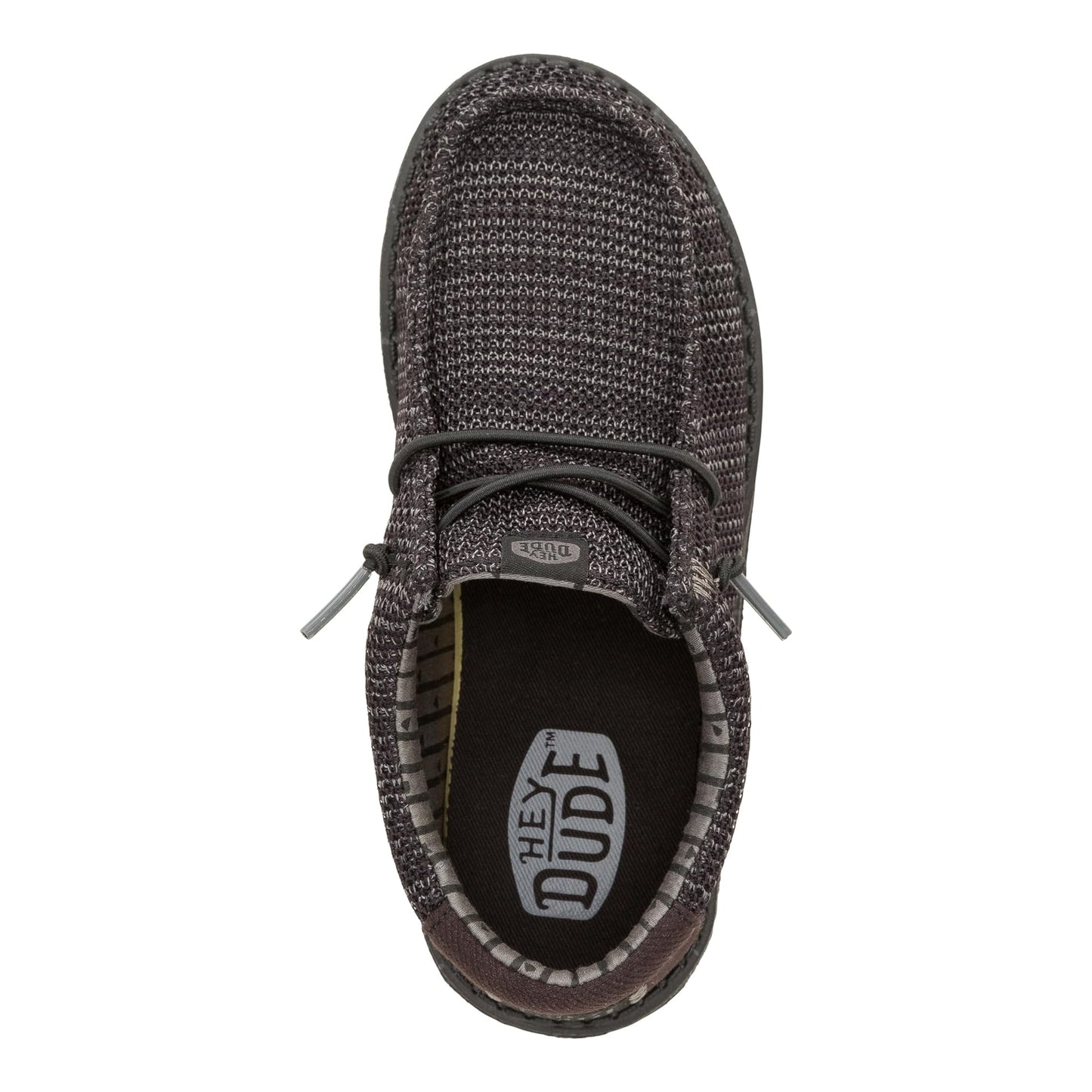 HEYDUDE Boy's Toddler Wally Stretch Sox Slip On Shoe, Black/Black Size 8 | Lightweight Easy On Casual Shoe