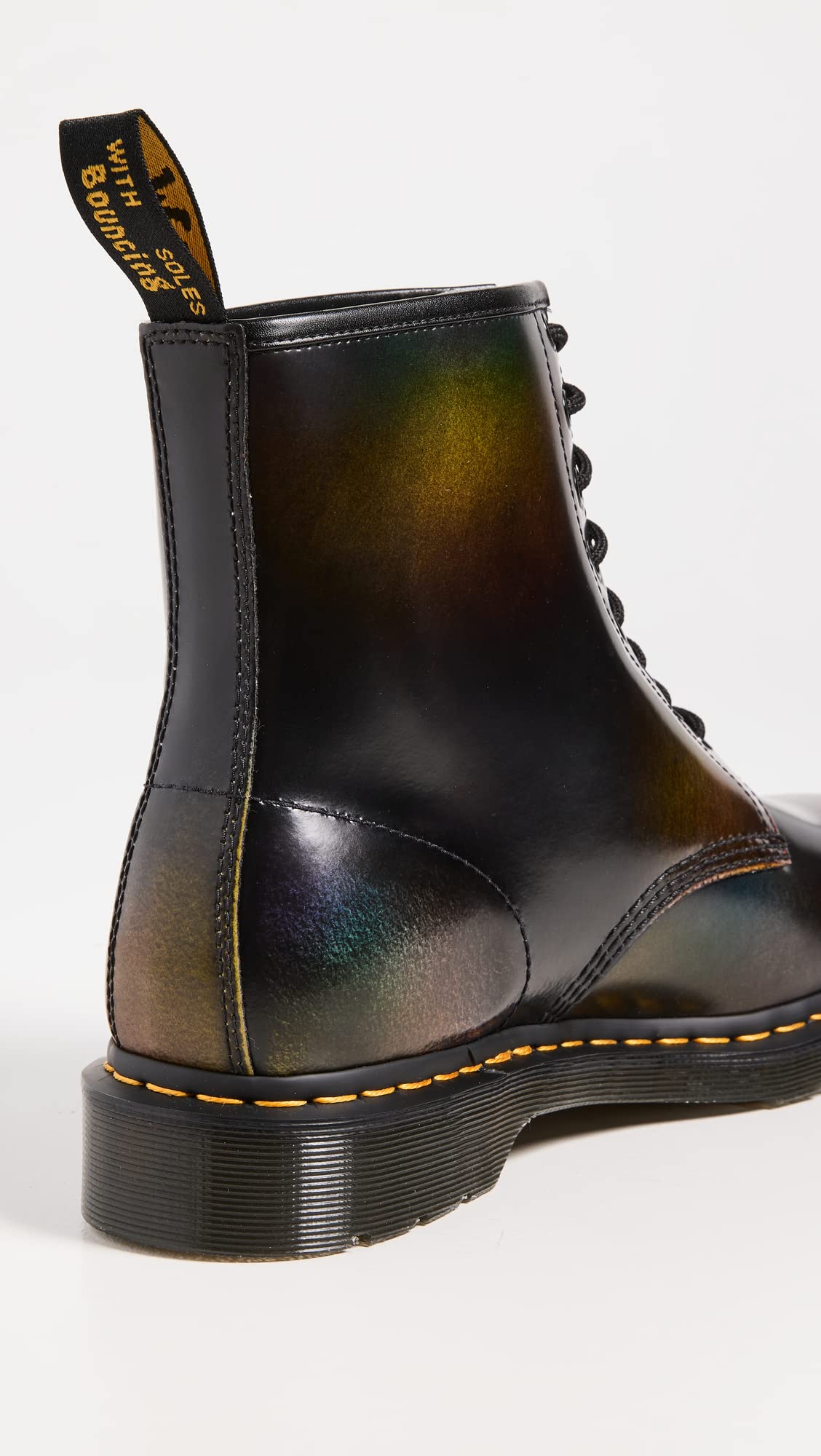 Dr. Martens Men's 1460 for Pride Rub Off Boots, Black/Multi Rainbow, 7-7.5 Medium US