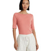 Lauren Ralph Lauren Womens Petite Stretch Cotton Boatneck Top Pink Mahogany PL