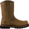 Thorogood V-Series 11” Waterproof Pull On Wellington Boots for Men - Premium Leather with Composite Safety Toe, Comfort Insole, and Chevron Traction Outsole; ASTM Rated, Crazy Horse - 8 W