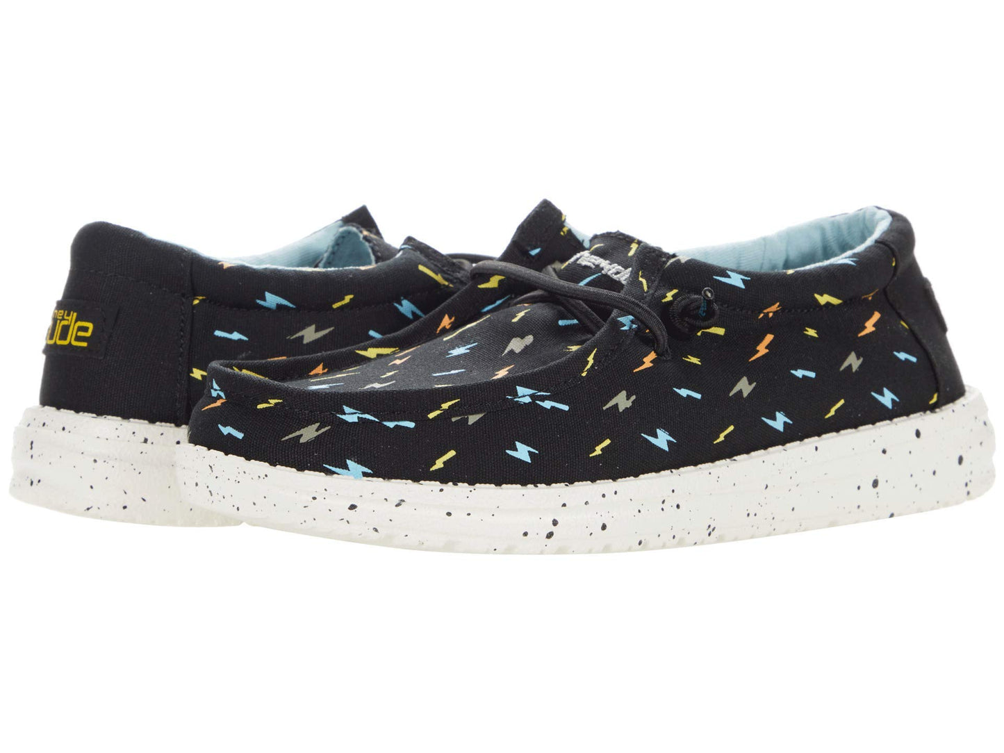 Hey Dude Boy's Wally Youth Black Flash Size 10 | Boy’s Shoes | Boy's Lace Up Loafers | Comfortable & Light-Weight