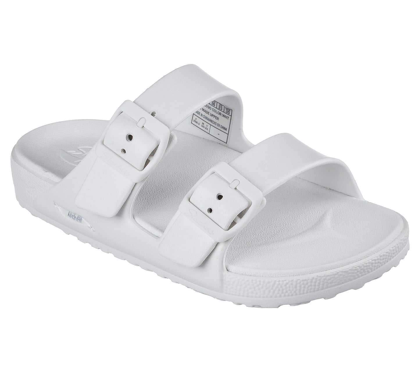 Skechers Women's FOAMIES Arch Fit Cali Breeze 2.0 Two-Band, White, 8