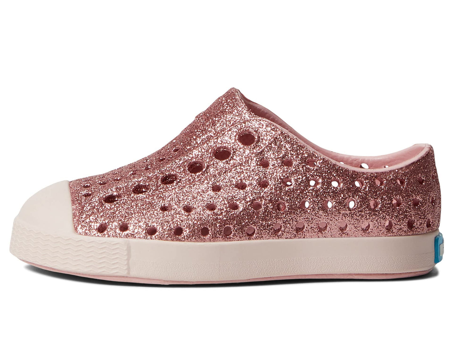 Native Shoes Girl's Jefferson Bling Glitter (Little Kid) Rose Pink Bling/Dust Pink 12 Little Kid M
