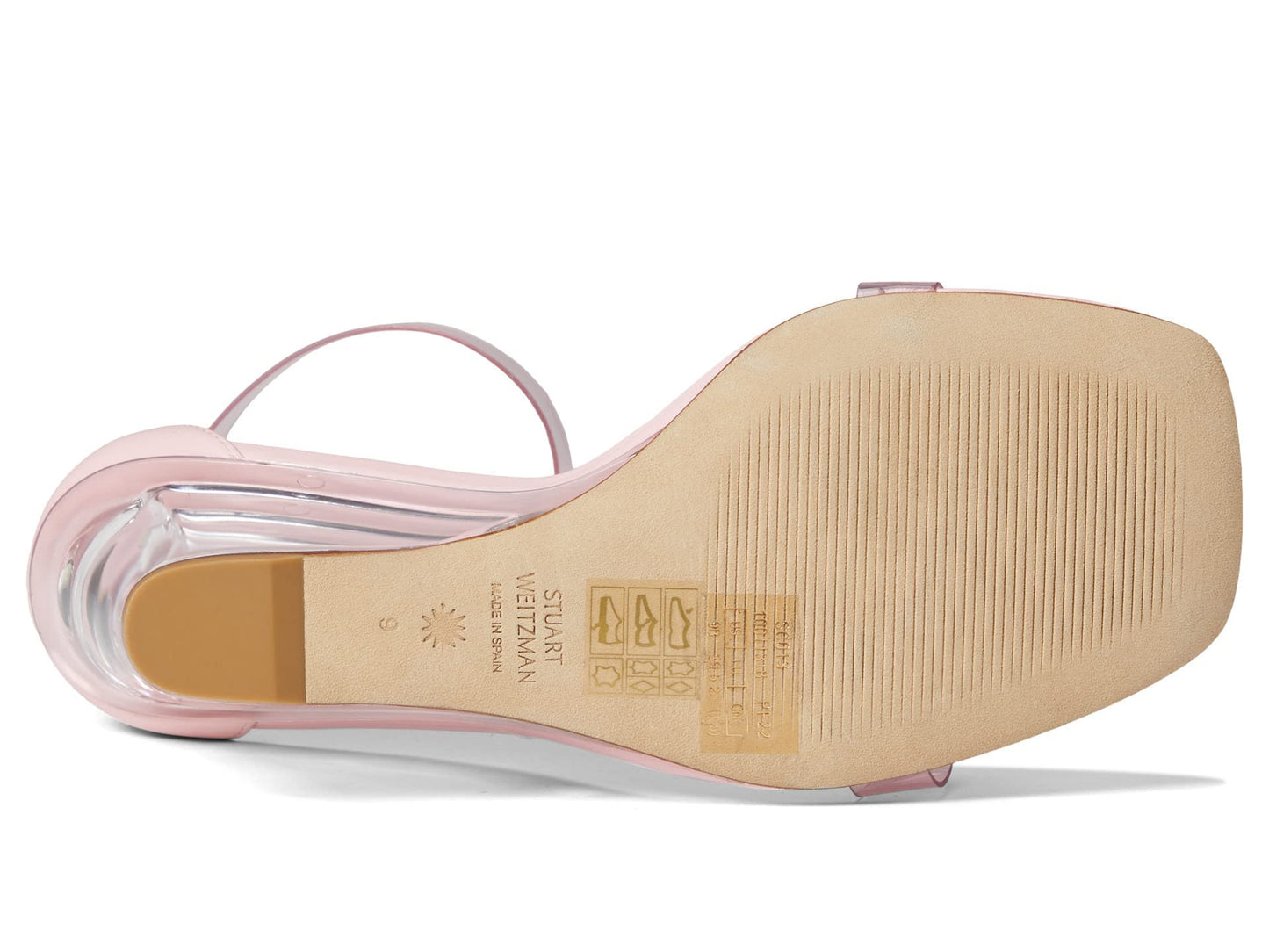 Stuart Weitzman Womens Nudistlucite 85 Wedge Light Pink/Cotton Candy 11 B