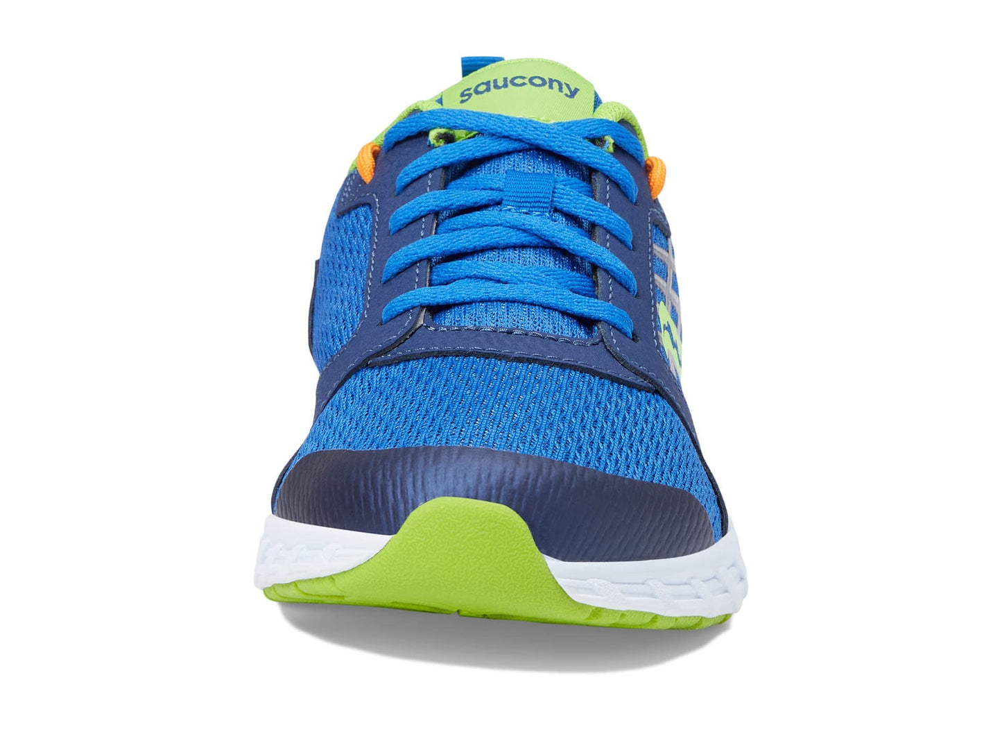 Saucony Wind 2.0 Running Shoe, Blue/Green, 2 Wide US Unisex Big_Kid