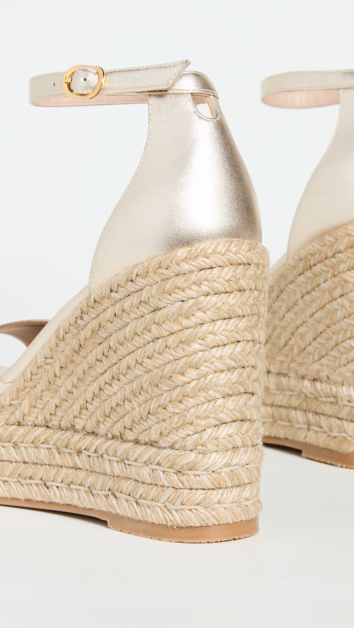 Stuart Weitzman Womens Nudistcurve Espadrille Wedge Platino 10.5 B
