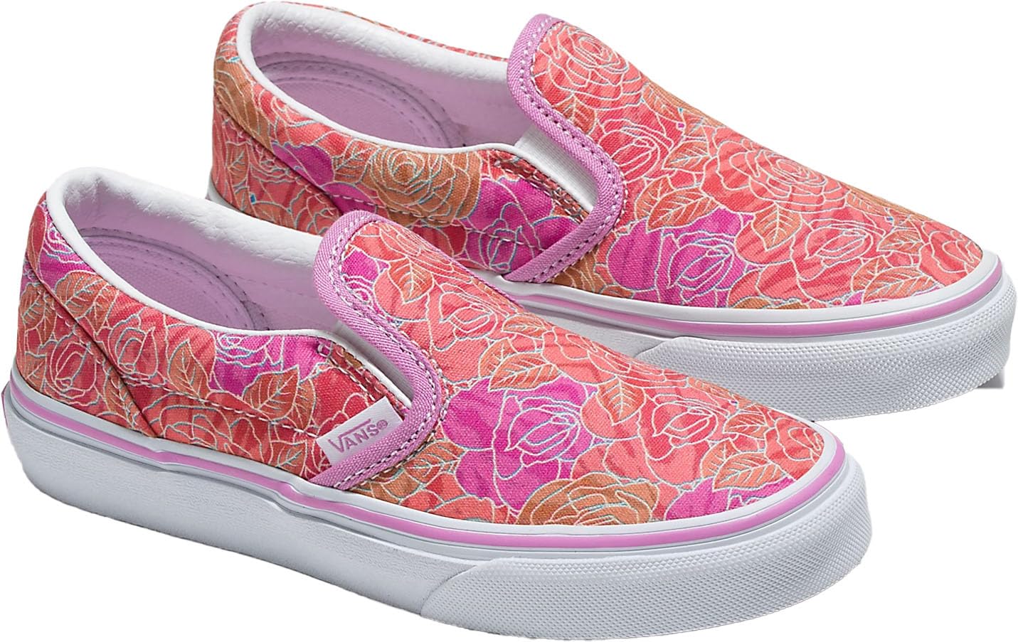 Vans - Kids Classic Slip-On Shoes, Color Rose Camo Pink Floral, Size: 1 M US Little Kid