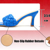 Braided Sandals For Women Heeled Sandals Slip On Stiletto Heels Slides Casual Shoes Square Toe Backless Chunky Woven Leather Strappy Dress Pumps Mules Summer Party Beach Non-Slip Xi Blue 6