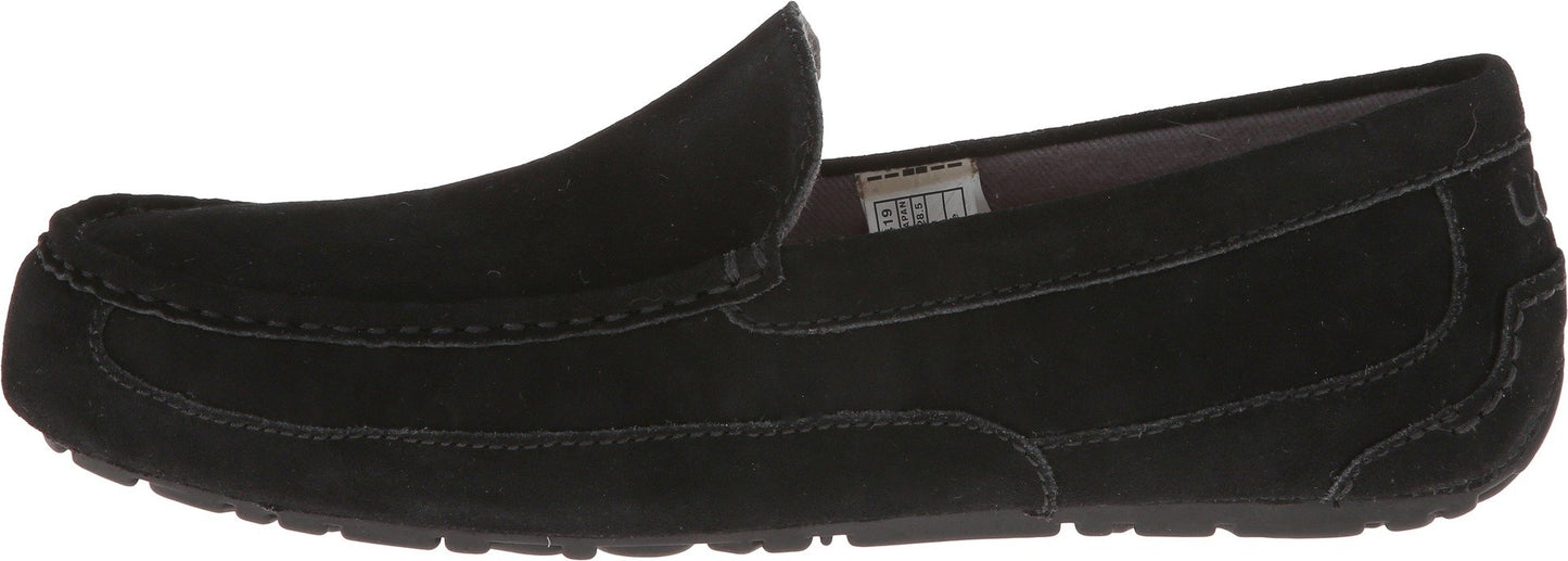 UGG Men's Alder Black Suede Slipper, 12 D - Medium