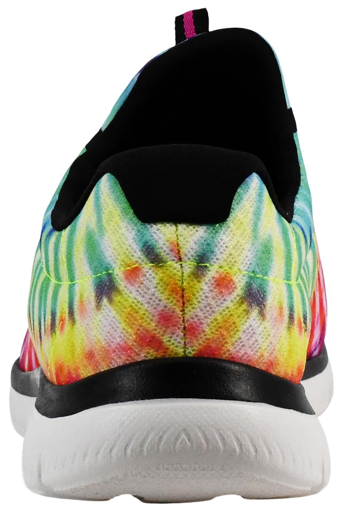 Skechers Women's Summits - Looking Groovy Sneakers, Black/White Multi, 10 W US