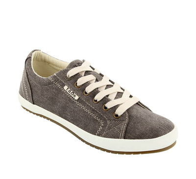 Taos Star Women's Sneaker - Iconic Style with Canvas Design for Everyday Adventures - Custom Fit Lacing and Removable Footbed with Arch Support for All Day Comfort Chocolate Wash Canvas 8.5 M US