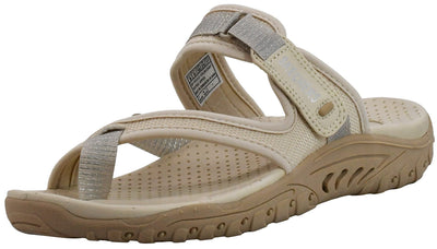 Skechers womens Reggae - Seize the Day - Toe Thong Sandal, Dark Natural, 9.5 M US