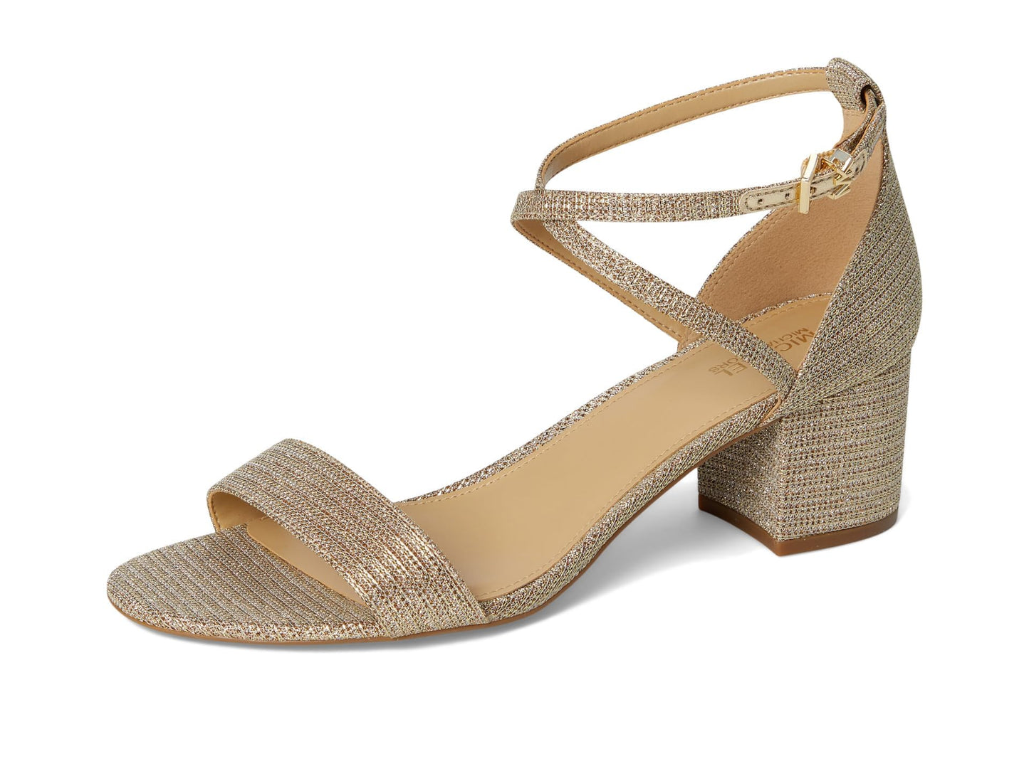 Michael Kors Women's Serena Flex Sandal, Pale Gold/Glitter, 5.5